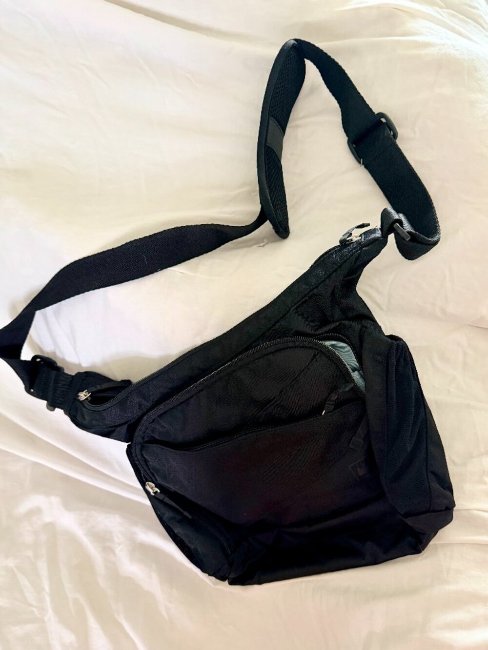 REI Crossbody Sling Bag Black Adjustable Strap Travel Hiking
